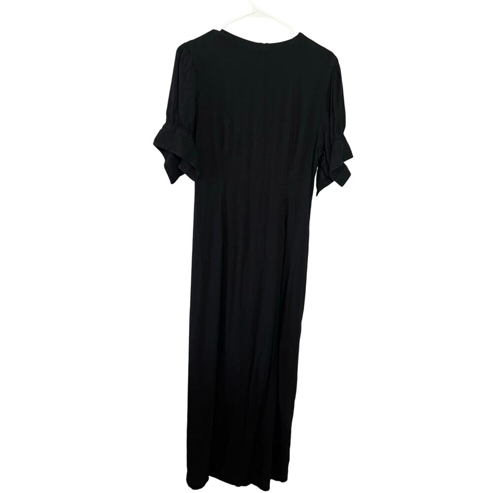 Free People Vintage Summer Midi Black Dress with Buttons Size Large - Picture 4 of 15